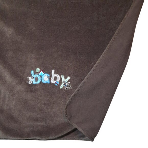 Just Born Puppy Dog Ball Doghouse Brown Security Lovey Blanket 28" X 37" - Picture 3 of 4